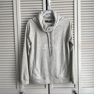Oregon Coastal Hoodie Sweatshirt Pacific City, OR Oatmeal with Pockets Sz Medium